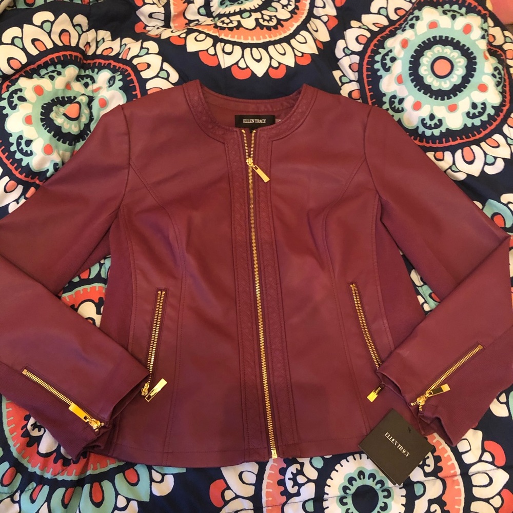 Burgundy leather jacket